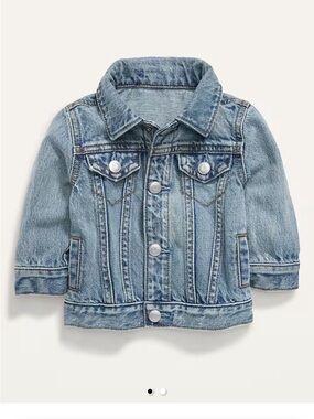 Bundle: Old Navy Kids' Light Denim Jean Jacket - Blue and Old Navy Fleece - Pink